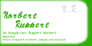 norbert ruppert business card